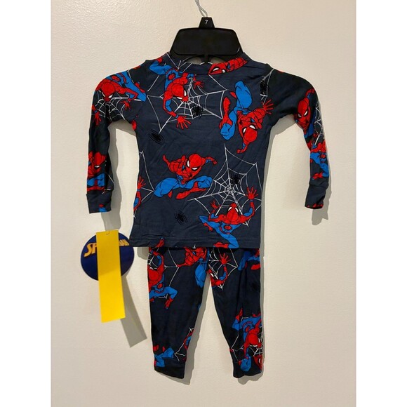 NWT Marvel Spiderman 2-Piece Black Viscose Pajama Set - 18M - Picture 2 of 3